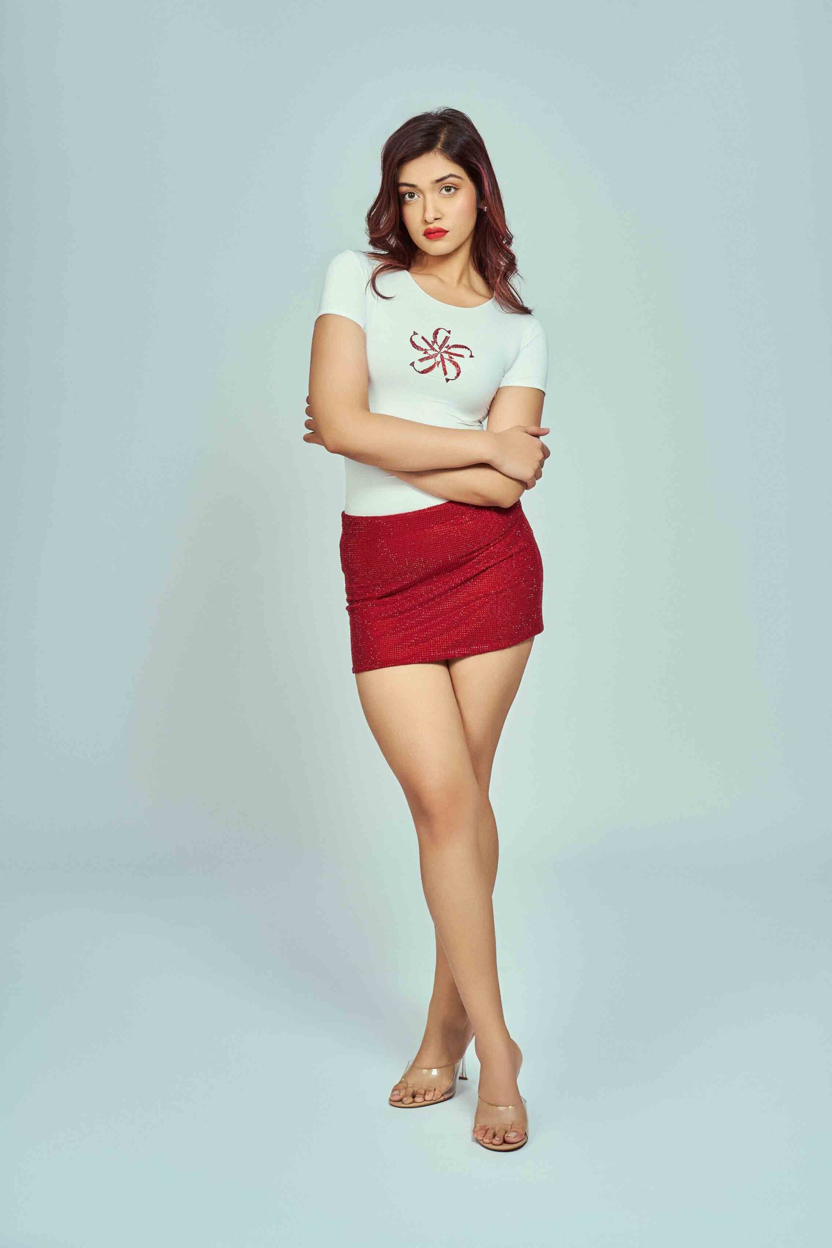 Shimmer skirt- rose